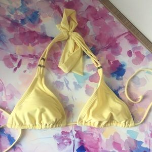 Yellow string bikini top